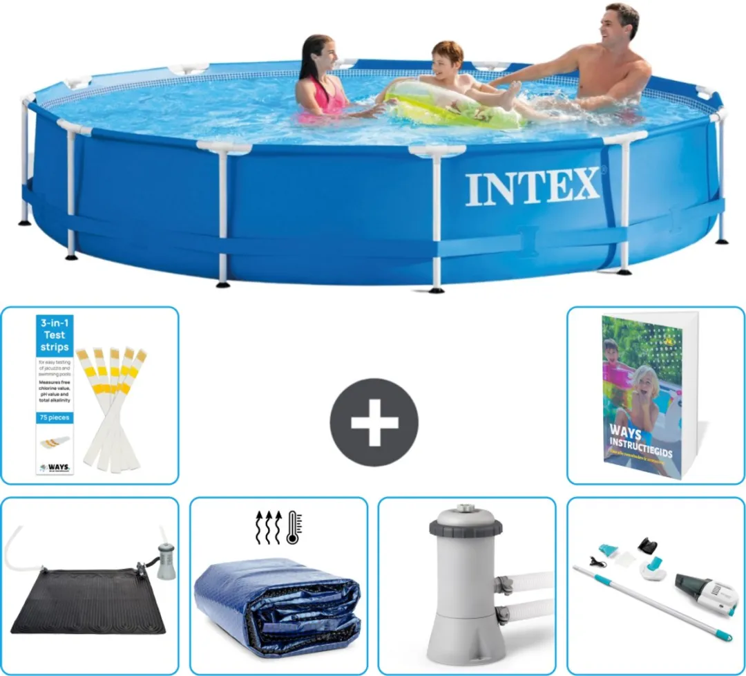 Intex 28210NP-Blauw Rond Frame Zwembad 366x76cm