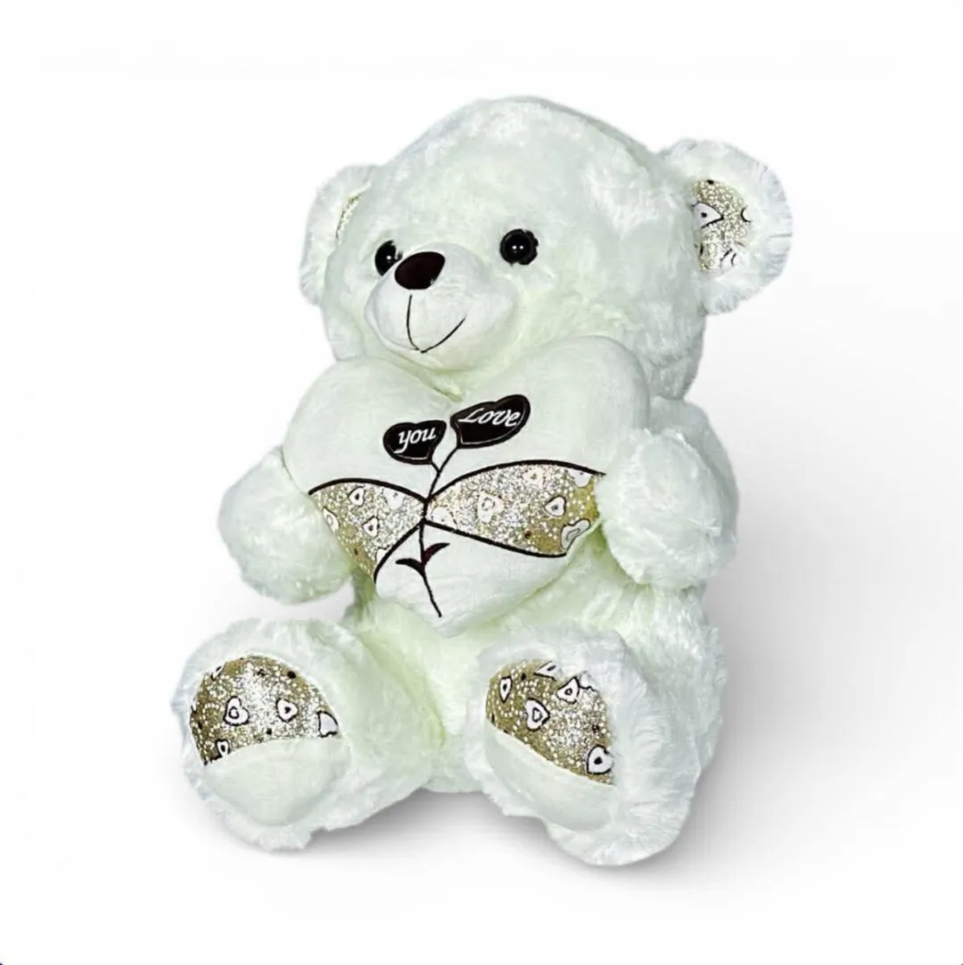 YJ Toys Bruine Knuffelbeer 40cm - Pluche met 'You Love' Hart