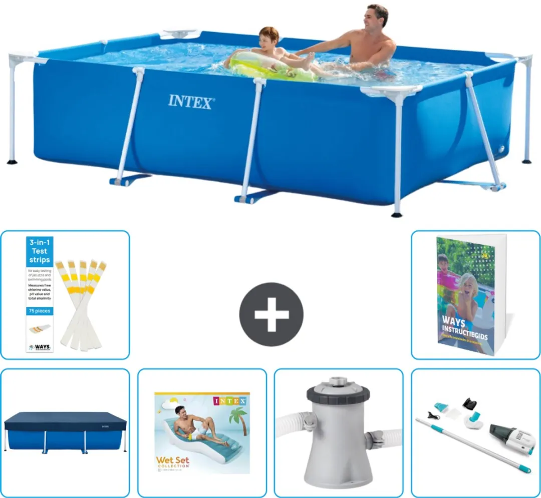 Intex 28271NP-Blauw Rechthoekig Frame Zwembad 260x160cm