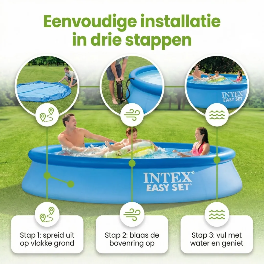 Intex Easy Set Zwembad 305x61cm - Blauw - 7-delig