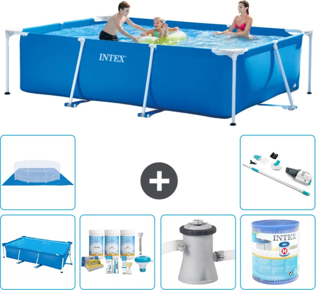 Intex Rechthoekig Frame Zwembad 300x200x75cm - Blauw