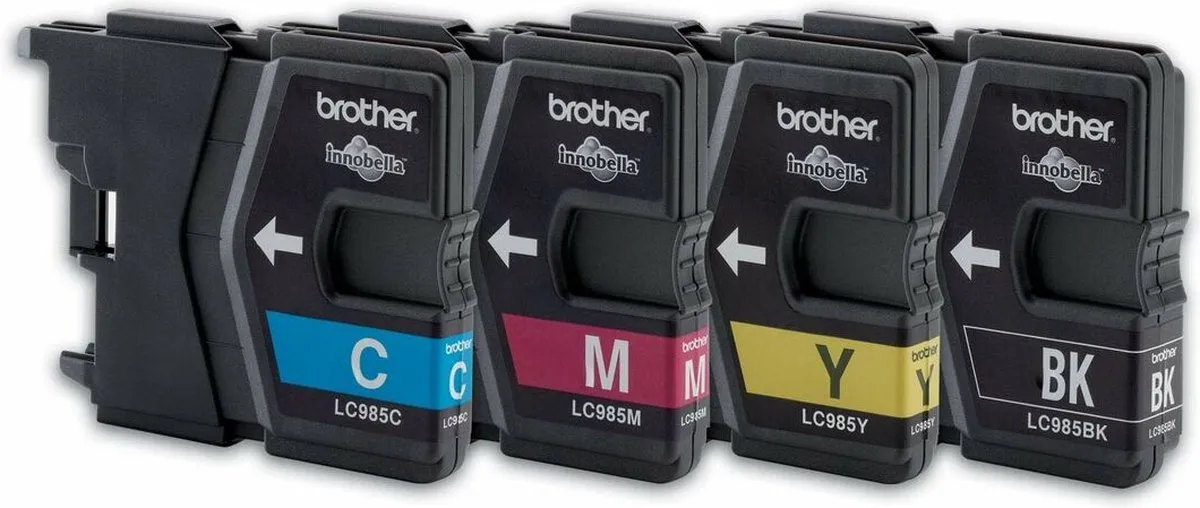 Brother LC-985BK Inktcartridges - 4 Stuks (Cyaan/Magenta/Geel/Zwart)