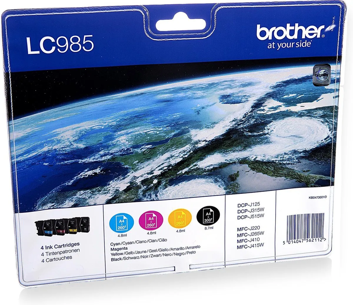 Brother LC-985BK Inktcartridges - 4 Stuks (Cyaan/Magenta/Geel/Zwart)