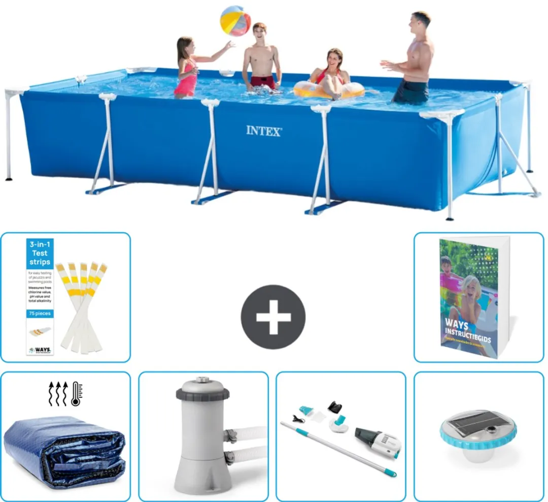 Intex Frame Zwembad 450x220x84cm Blauw - 7-delig