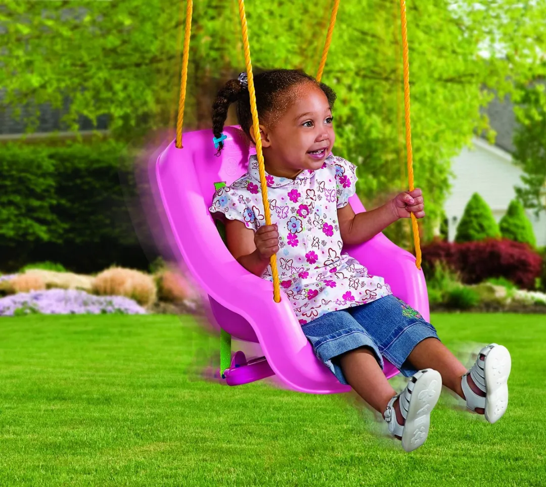 Little Tikes 2-in-1 Snug 'n Secure Swing - 4 Stuks Roze - afbeelding 4 van 6