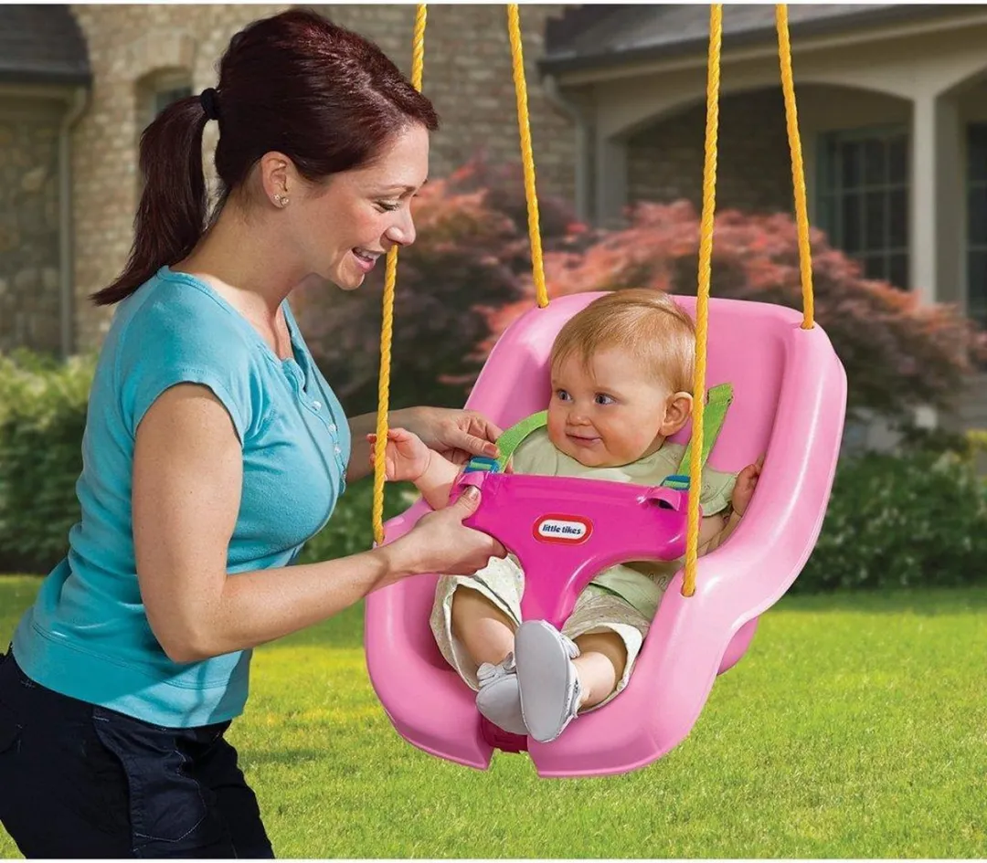 Little Tikes 2-in-1 Snug 'n Secure Swing - 4 Stuks Roze - afbeelding 3 van 6