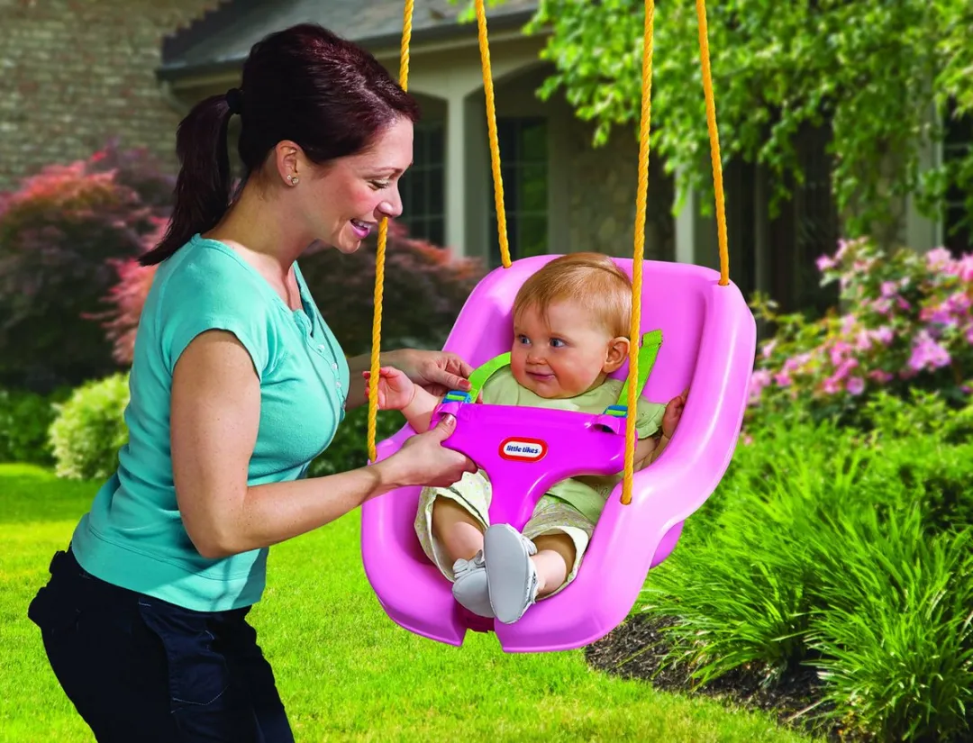 Little Tikes 2-in-1 Snug 'n Secure Swing - 4 Stuks Roze - afbeelding 2 van 6