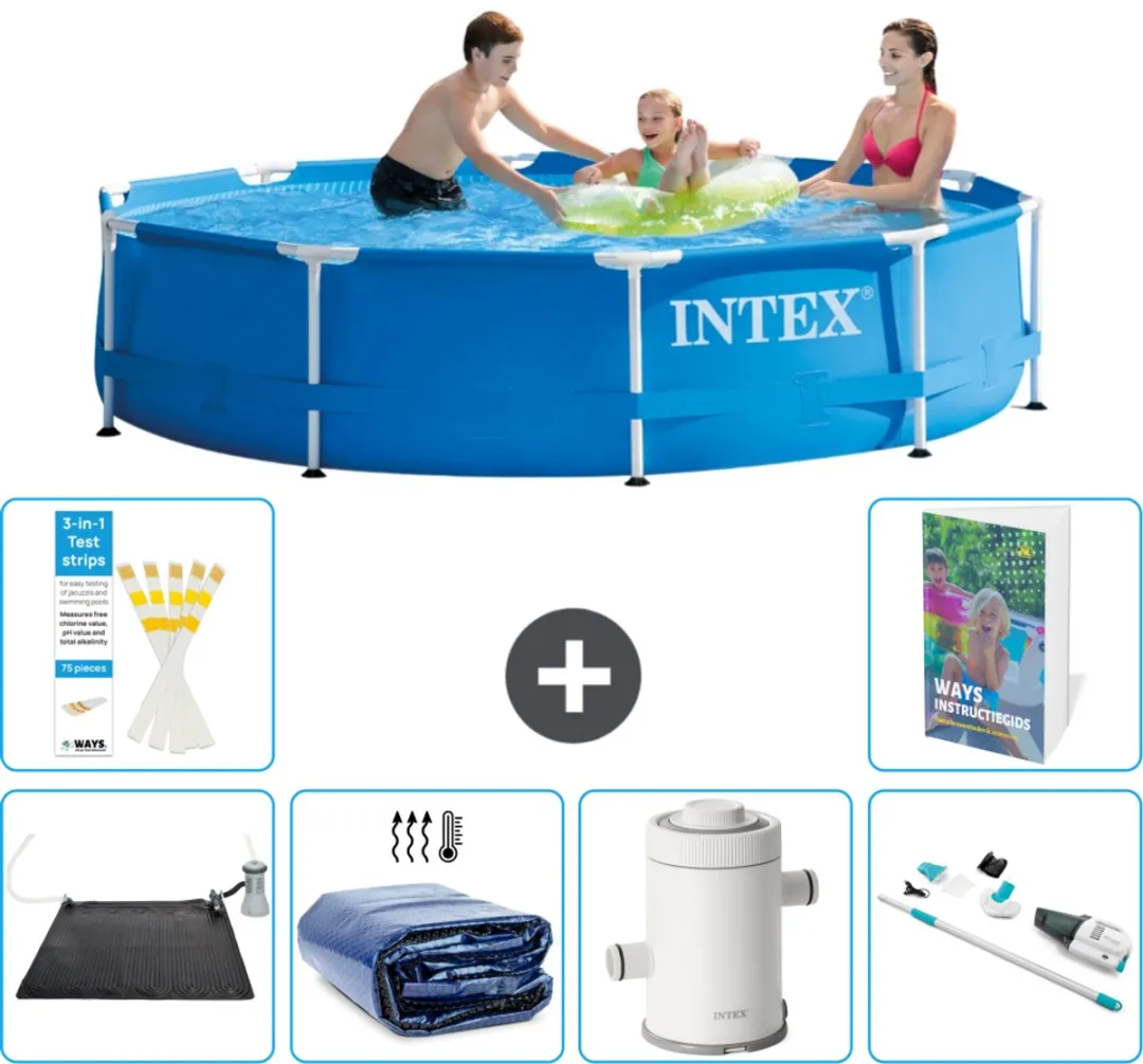 Intex 28200NP-Blauw Rond Frame Zwembad 305x76cm - Blauw - 7-delig - afbeelding 2 van 6