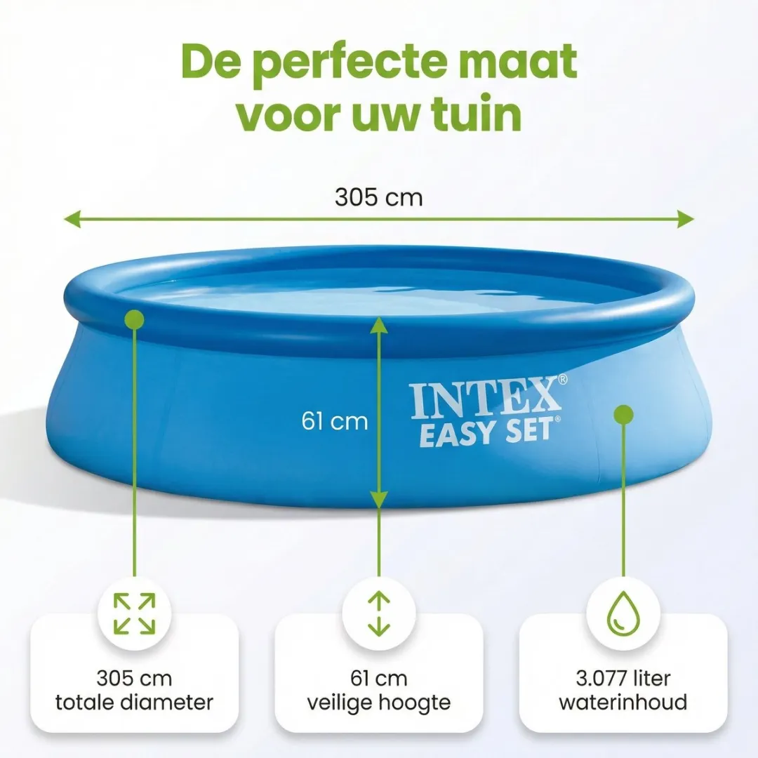 Intex Easy Set Zwembad 305cm - 3077L Blauw - 7-delig