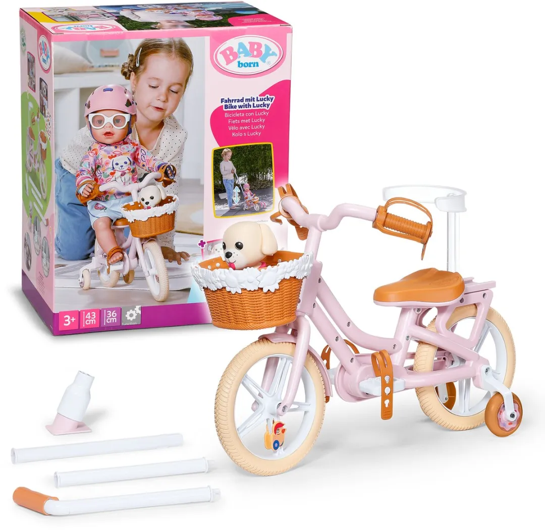 Baby Born Fiets met Lucky - Roze
