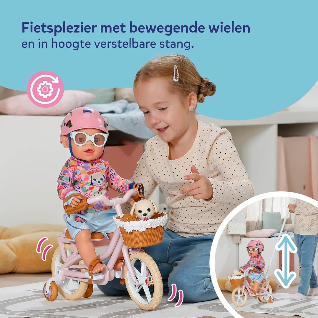 Baby Born Fiets met Lucky - Roze