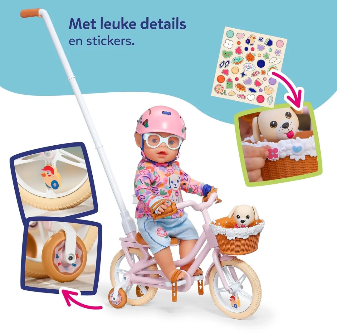 Baby Born Fiets met Lucky - Roze