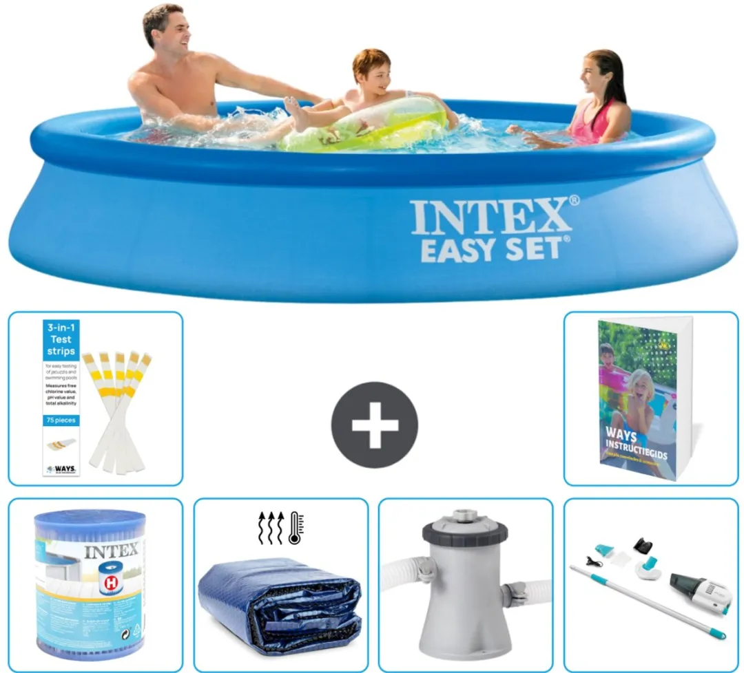 Intex Easy Set Zwembad 305cm x 61cm - Blauw - 7-delig