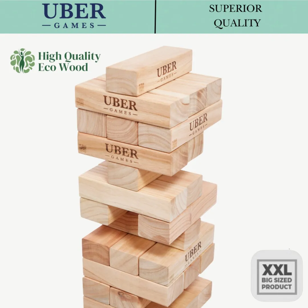 Ubergames Hardhouten Stapeltoren - 160+ cm - 21 kg