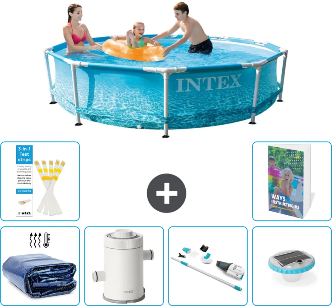 Intex 28206NP-Blauw Rond Frame Zwembad 305x76cm - 7-delig