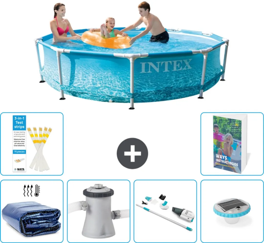 Intex 28206NP-Blauw Rond Frame Zwembad 305x76cm