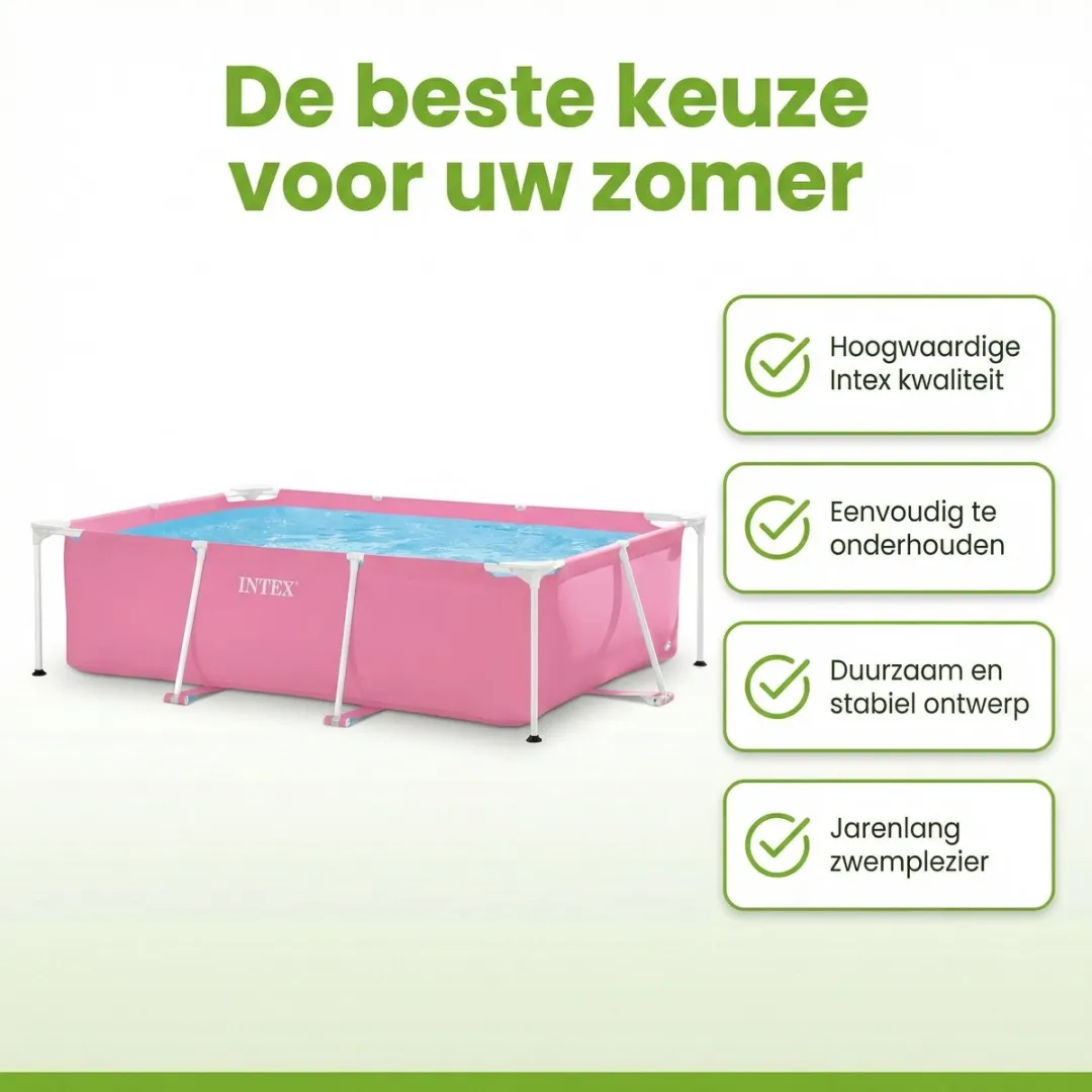 Intex Frame Zwembad 220x150x60cm Roze - 7-delig