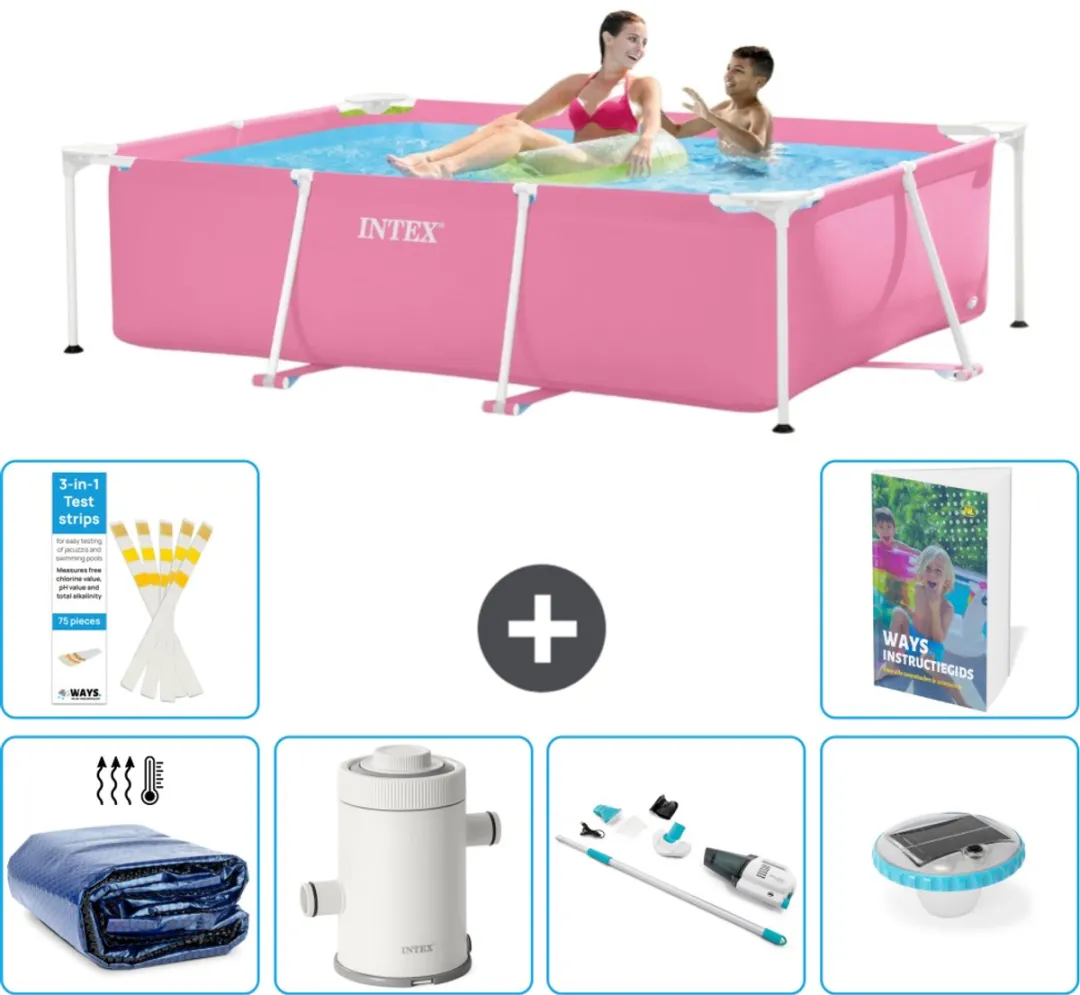 Intex Frame Zwembad 220x150x60cm Roze - 7-delig
