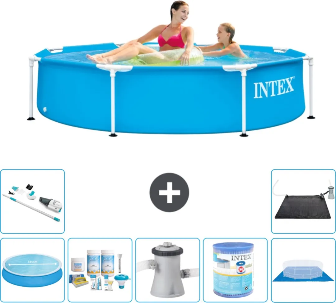 Intex 28205NP-Blauw Rond Frame Zwembad 244cm - 1828L Blauw