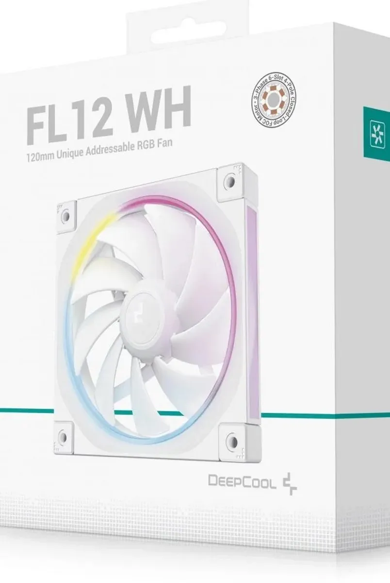 NZXT DeepCool FL12 R-FL12-WHUNNF-G ARGB Ventilator 120mm - Wit