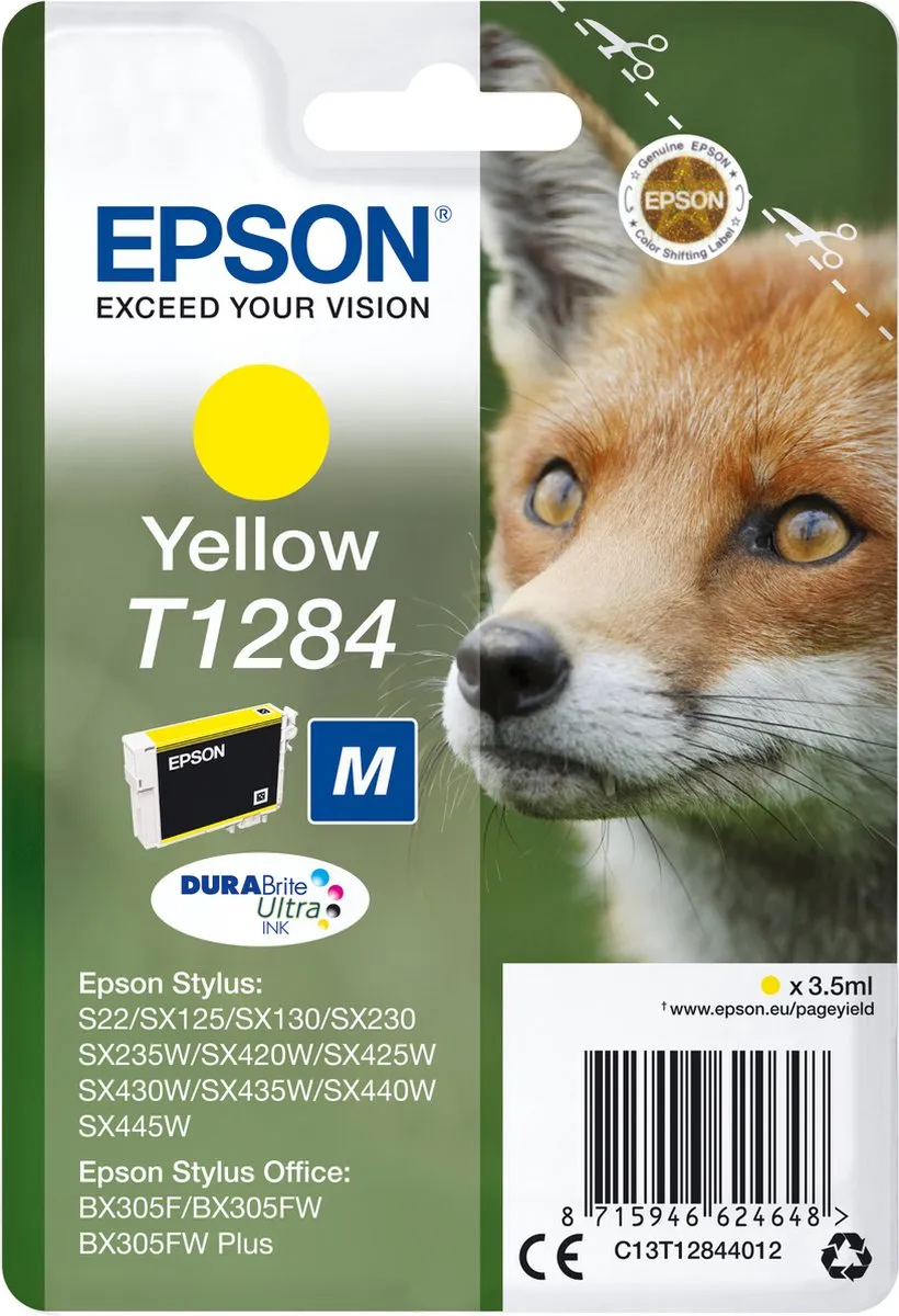 Epson T1284 Geel Inktcartridge C13T12844011
