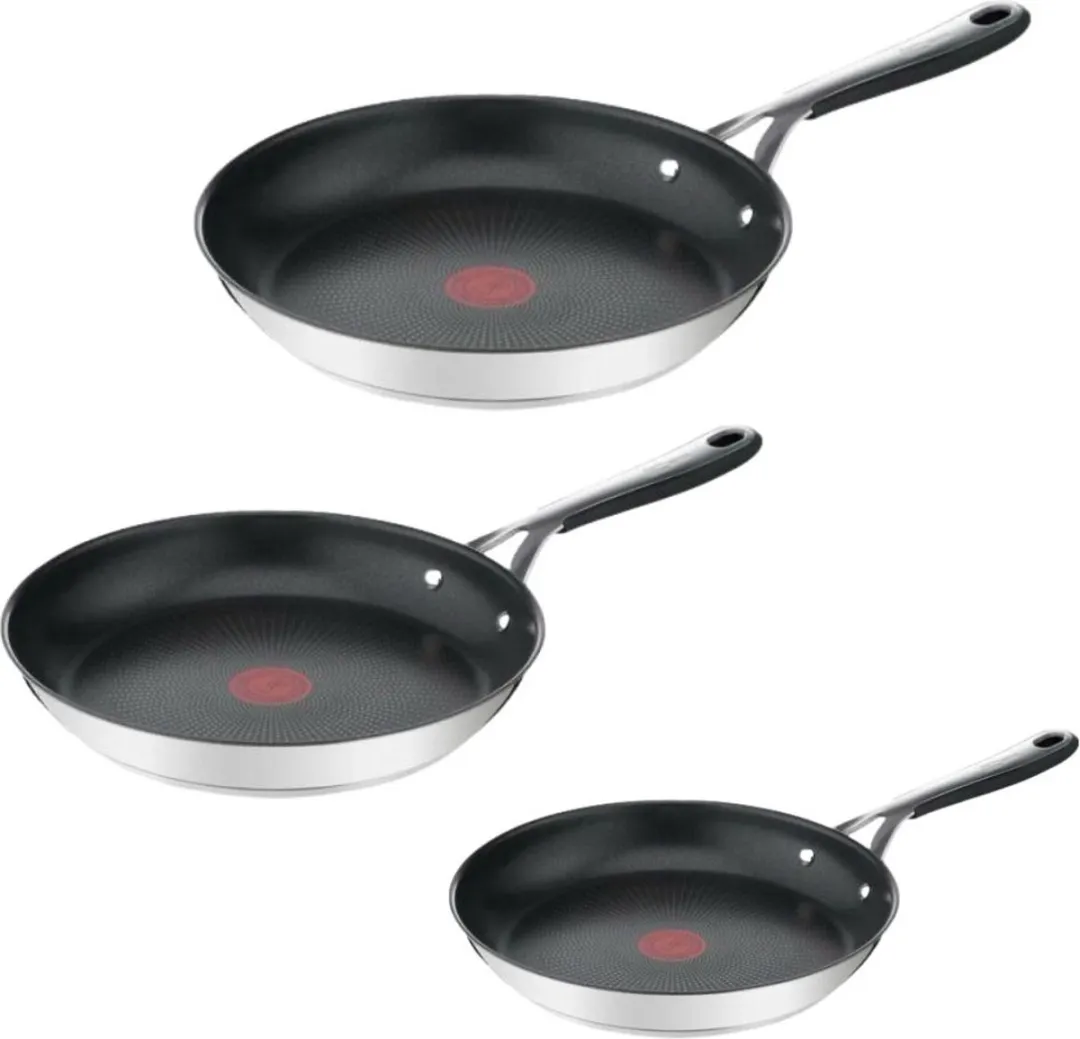 Jamie Oliver by Tefal Kitchen Essentials Pannenset - 3 Stuks Ø20/24/28cm - Inductie - Zilver
