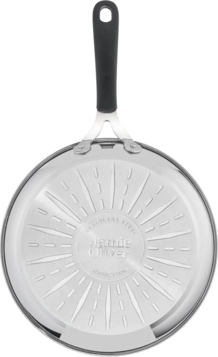 Jamie Oliver by Tefal Kitchen Essentials Pannenset - 3 Stuks Ø20/24/28cm - Inductie - Zilver - afbeelding 6 van 6