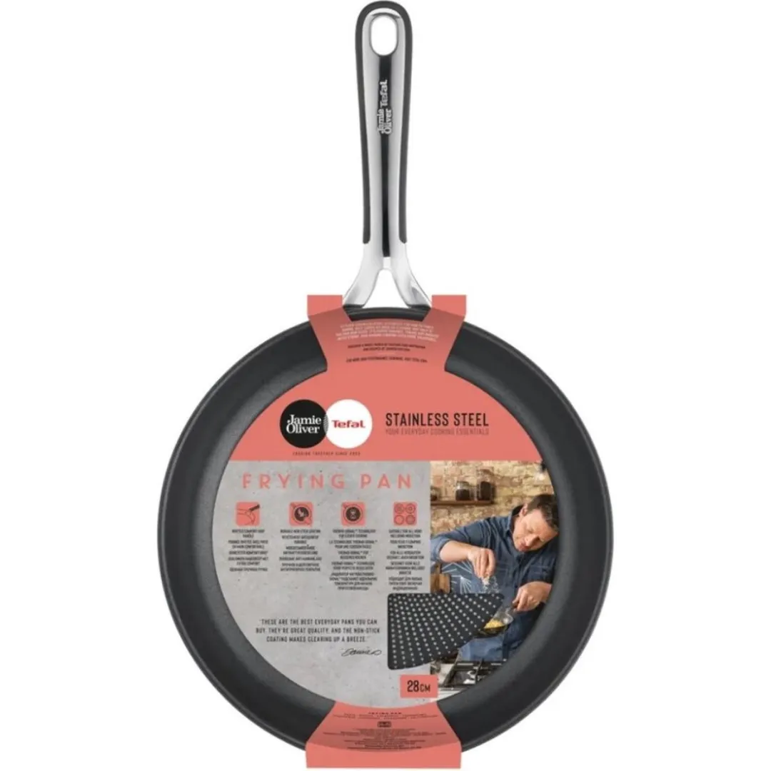 Jamie Oliver by Tefal Kitchen Essentials Pannenset - 3 Stuks Ø20/24/28cm - Inductie - Zilver
