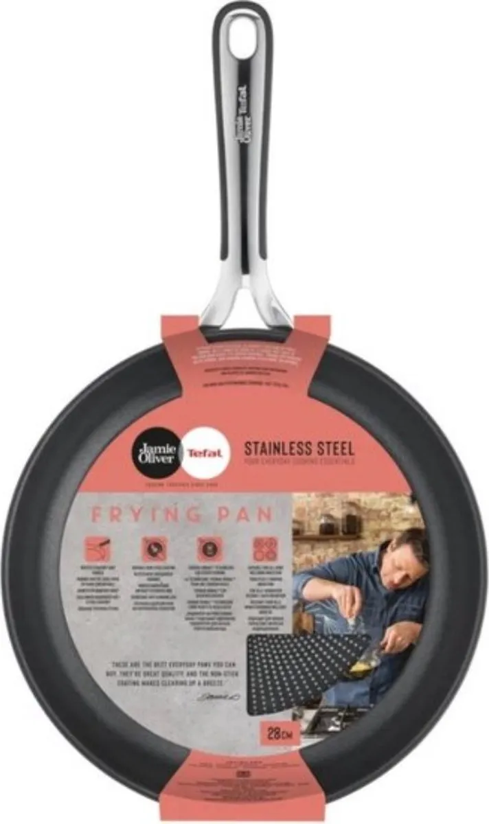 Jamie Oliver by Tefal Pannenset Koekenpannen Ø24+28cm - Inductie - RVS - Zilver
