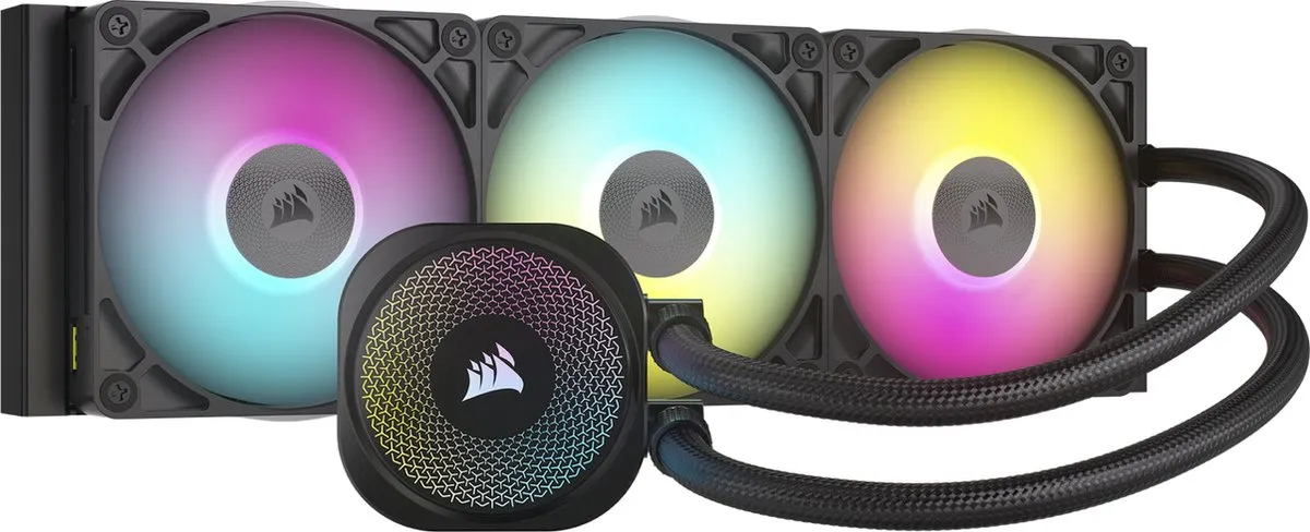 Corsair iCUE Link TITAN 360 RX LCD CPU Koeler - 360mm - 3x RX120 RGB Fans - Zwart