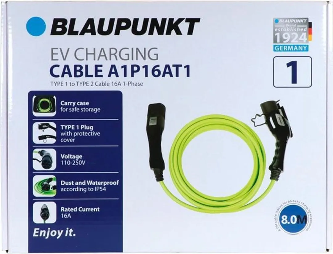 Blaupunkt Oplaadkabel Type 1 naar Type 2 16A 3.7kW - Toyota Prius - afbeelding 6 van 6