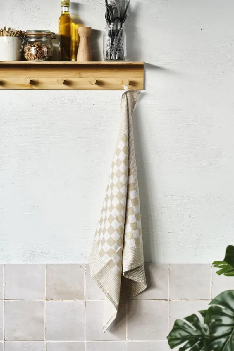 Cosy&Trendy Carré Keukenhanddoek Beige - 6 Stuks 65x65cm