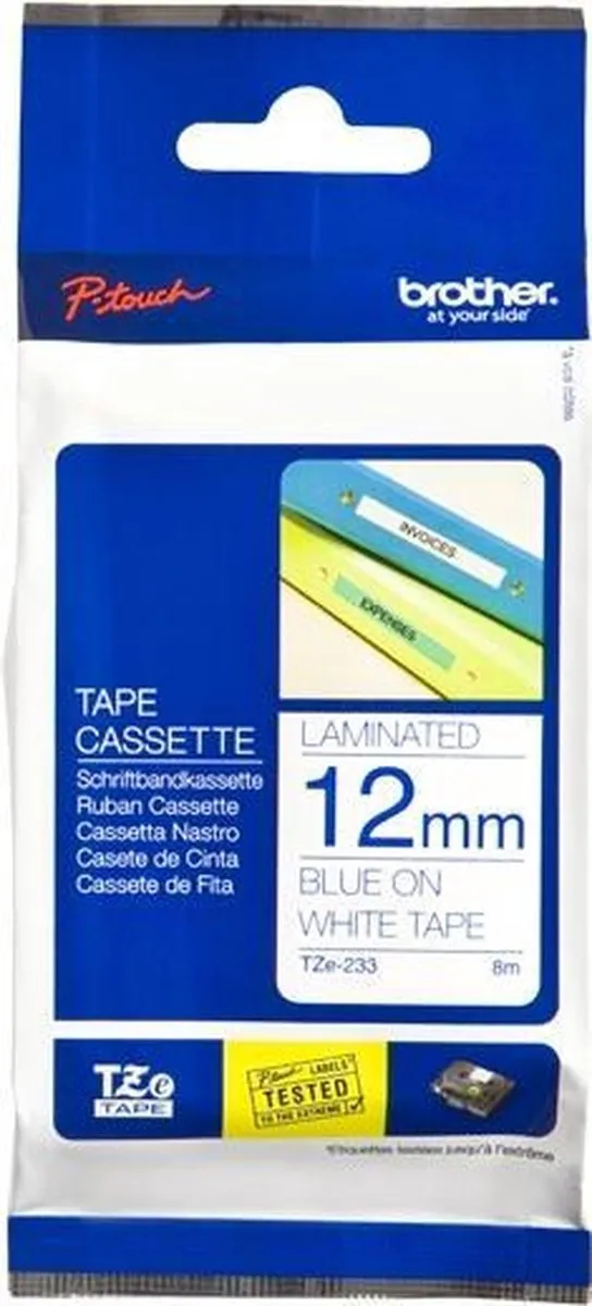 Brother P-touch TZ-233 Labelprinter - Blauw/Wit