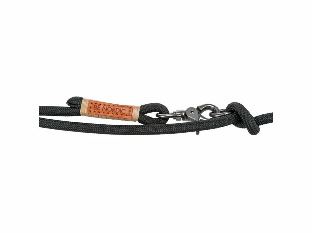Trixie Nordic Hondenriem Verstelbaar 200x1,3cm - Zwart/Zand - afbeelding 3 van 3