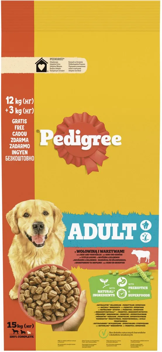 Pedigree Adult Rund Groente Hondenvoer 15kg