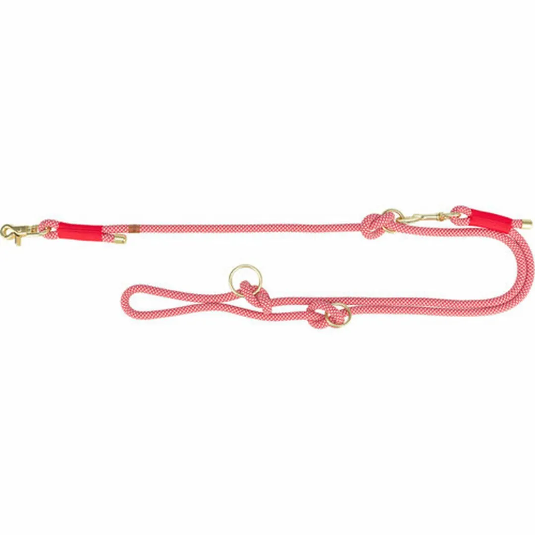 Trixie Soft Rope Hondenriem Verstelbaar - 200x1cm - Rood/Creme - afbeelding 4 van 4