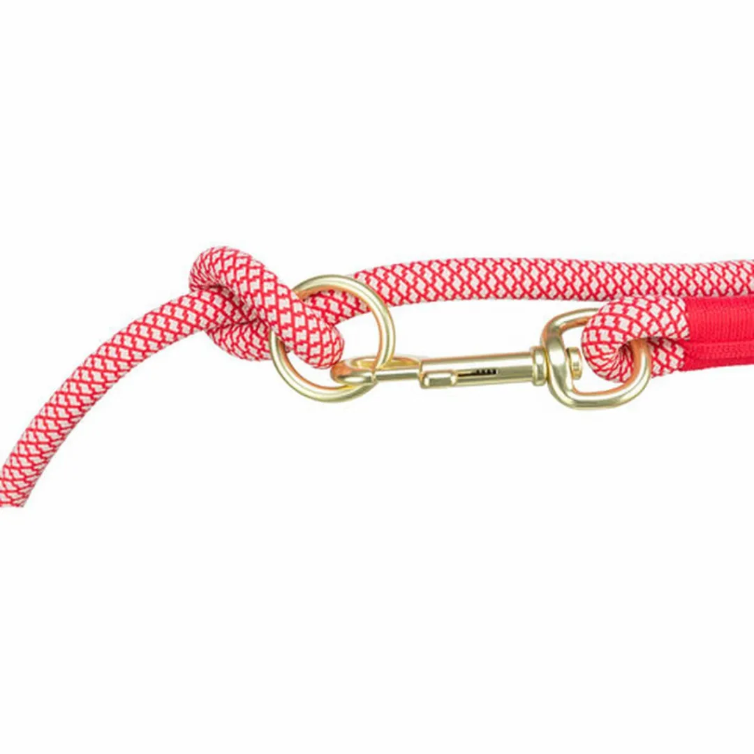 Trixie Soft Rope Hondenriem Verstelbaar - 200x1cm - Rood/Creme - afbeelding 2 van 4