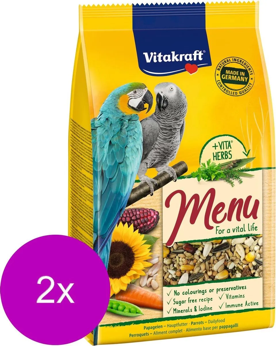 Vitakraft Papegaaien Premium Menu Vogelvoer - 2x1kg
