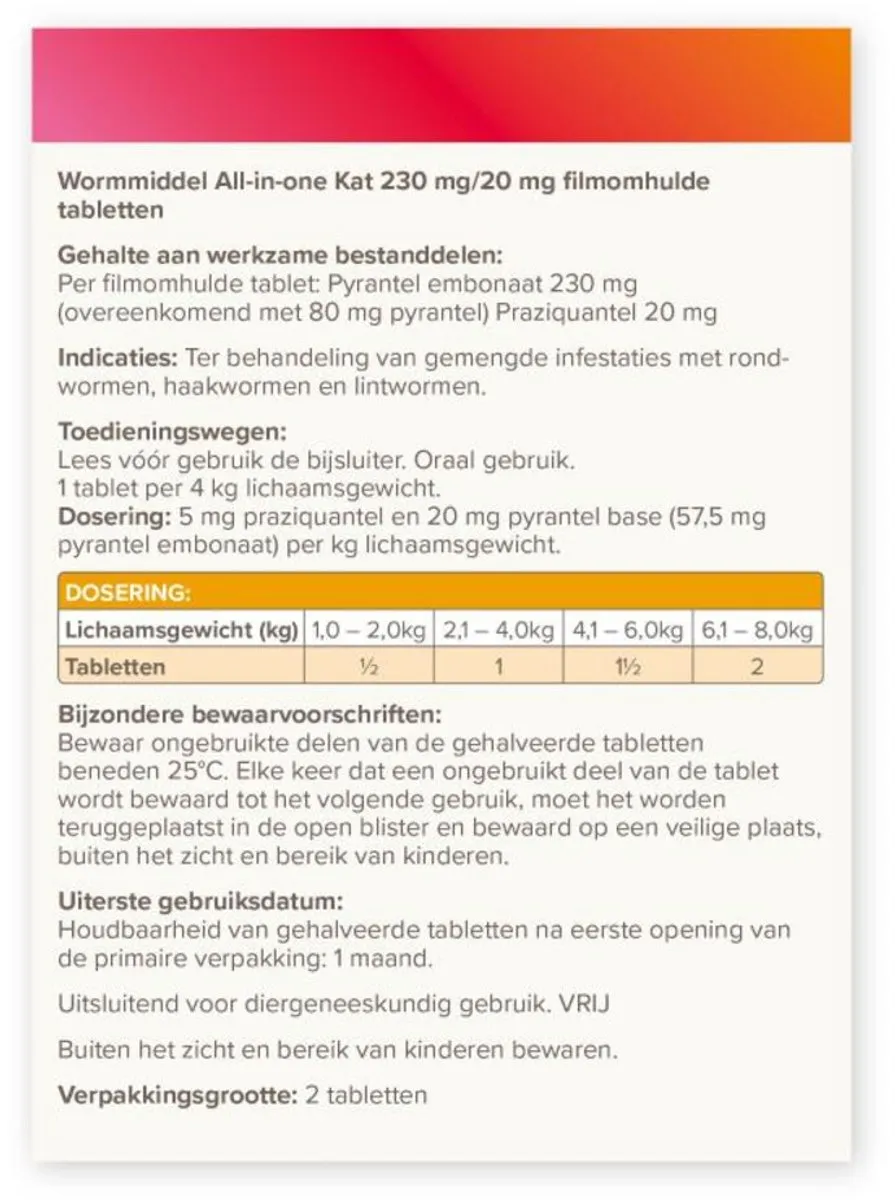 Beaphar All-in-one Ontworming Tabletten Kat - 20 Stuks