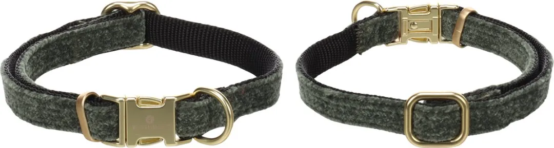 Flamingo Hond Halsband Saba Groen XS