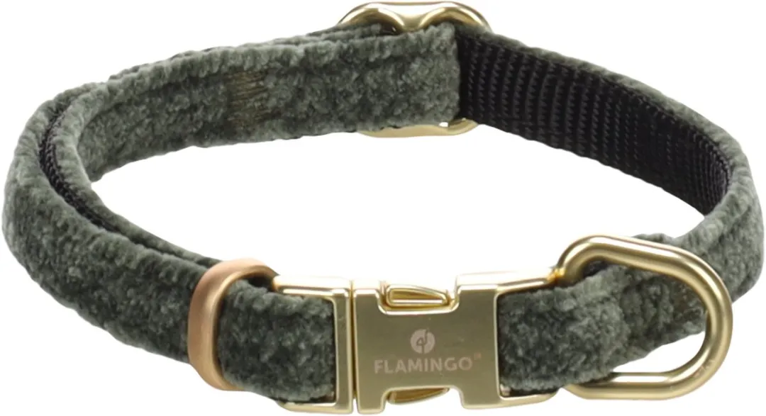 Flamingo Hond Halsband Saba Groen XS