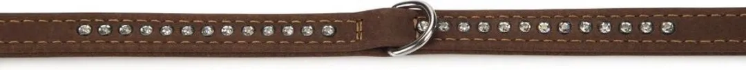 Beeztees Leren Halsband Buffalo Strass - Bruin XS 32cm