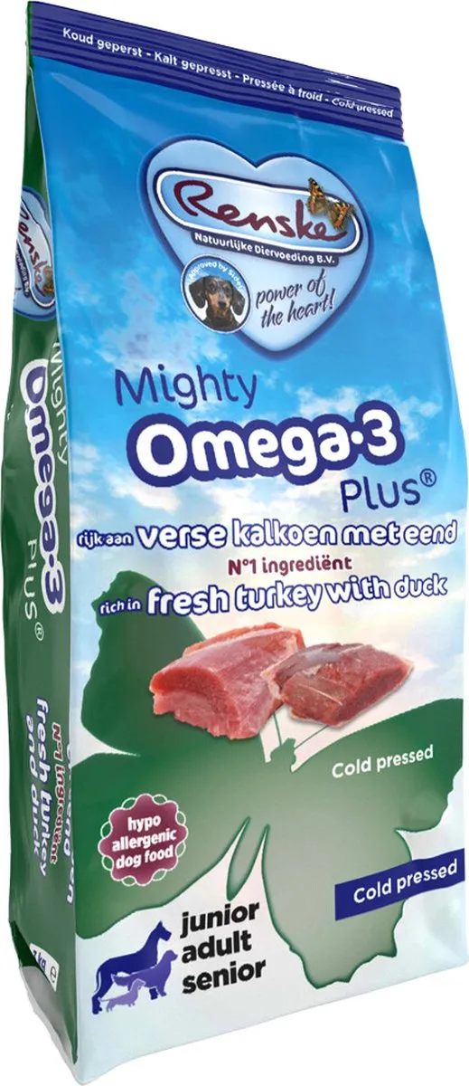 Renske Mighty Omega Plus Hondenvoer Kalkoen - Eend 600g