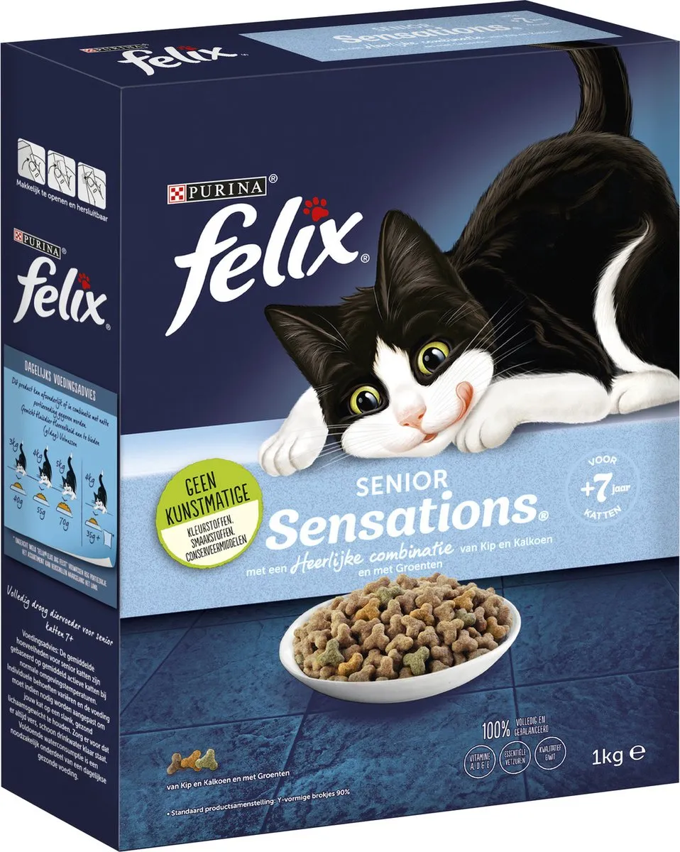 Felix Senior Sensations Kip & Groenten Kattenvoer 1kg