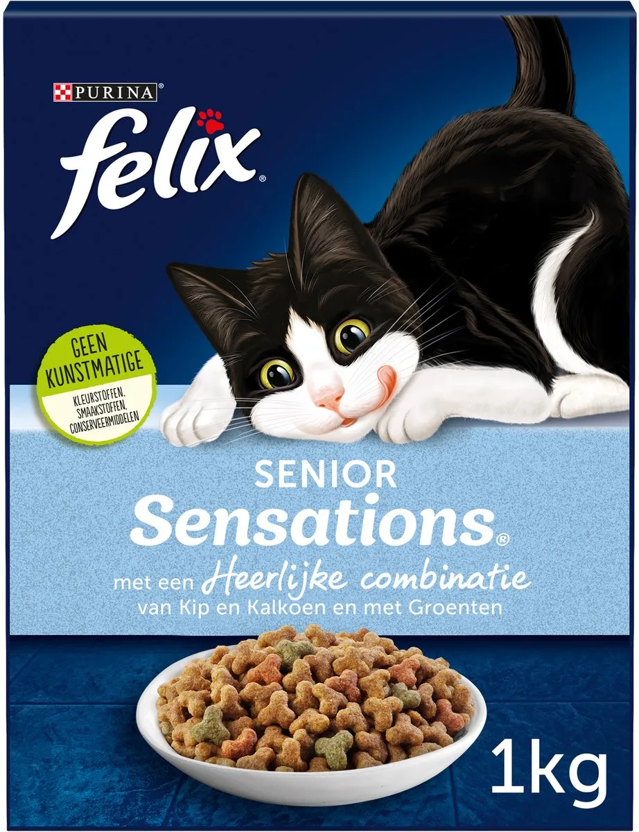 Felix Senior Sensations Kip & Groenten Kattenvoer 1kg