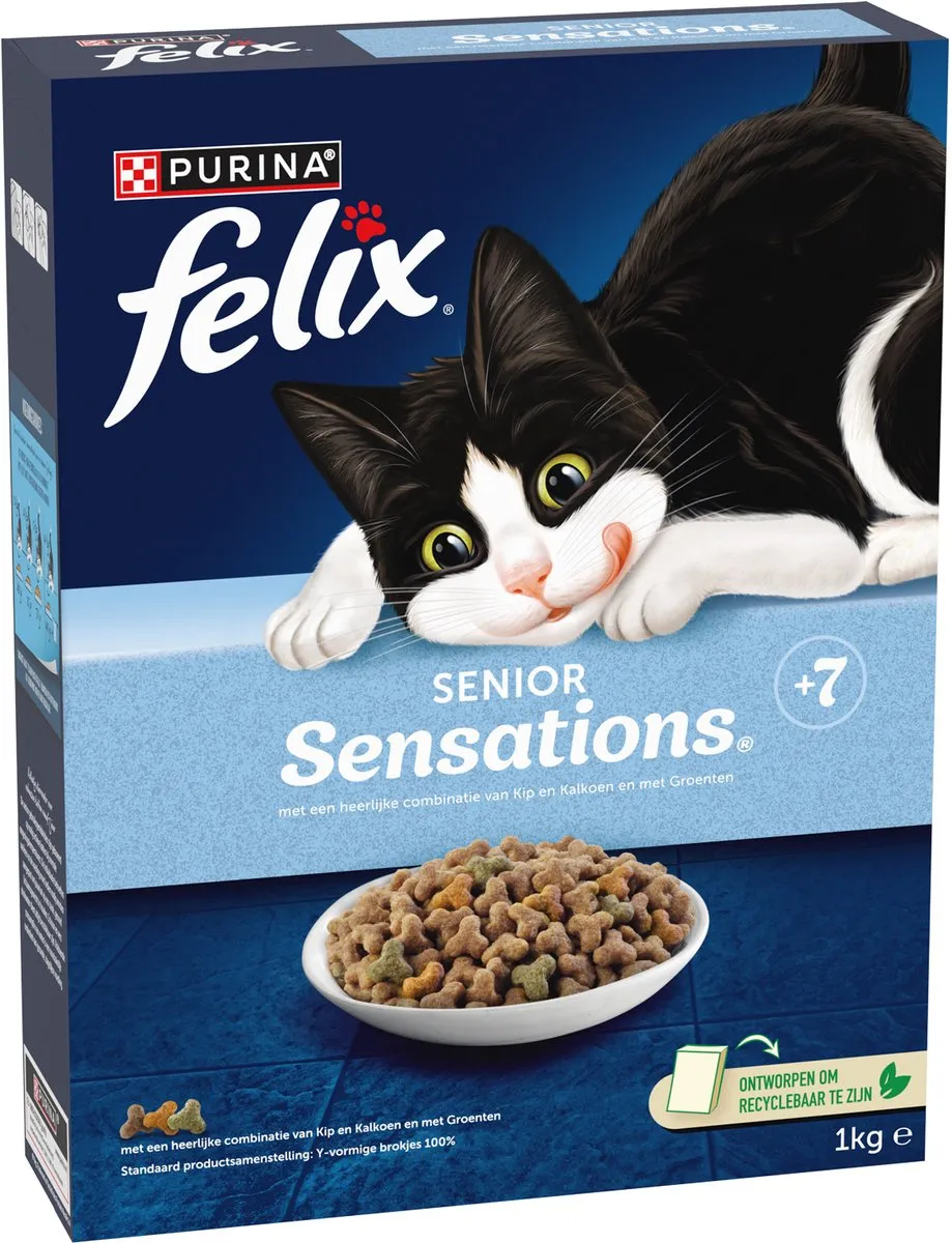 Felix Senior Sensations Kip & Groenten Kattenvoer 1kg