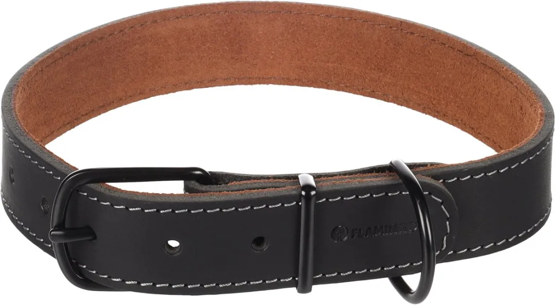 Flamingo Hond Halsband Montana Zwart XL
