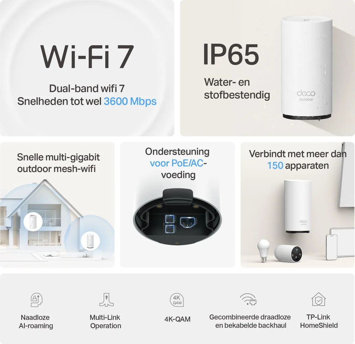 TP-Link Deco BE25-Outdoor WiFi 7 Mesh - Wit