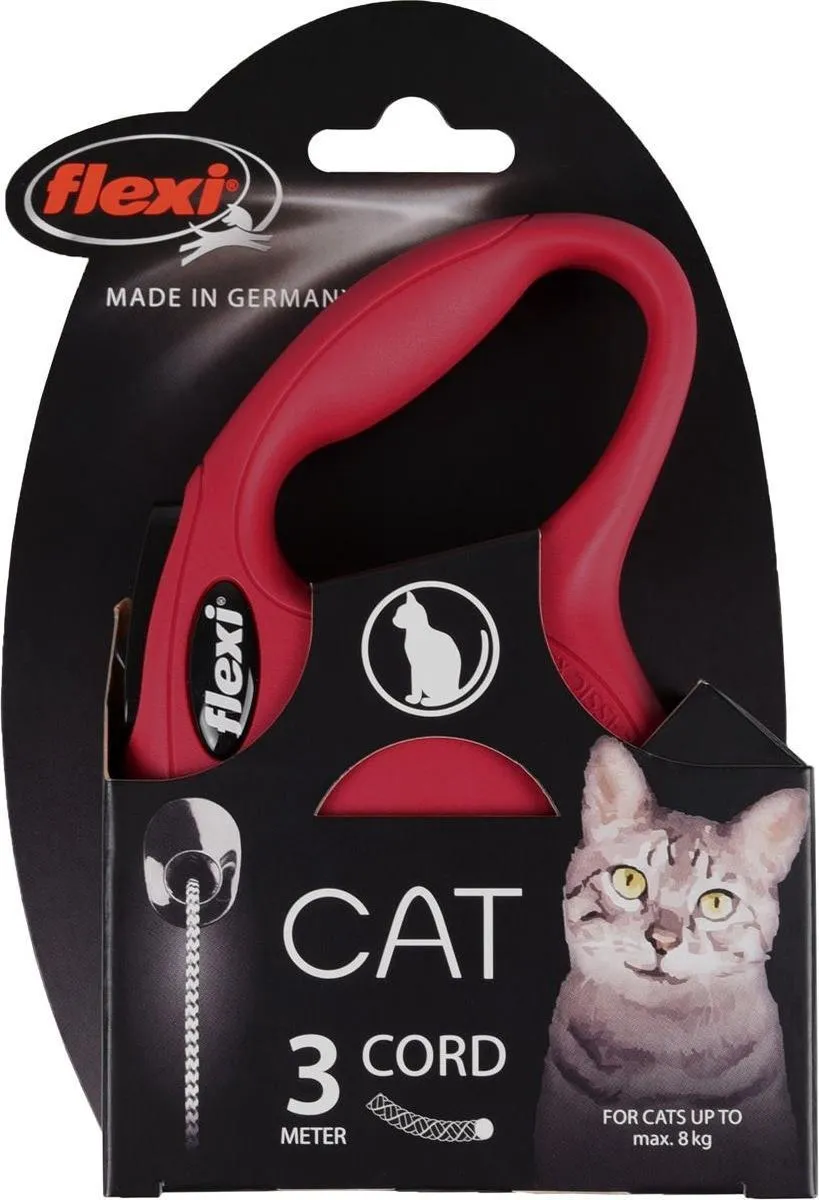 Flexi New Classic Kat Koord XS 3m - Rood