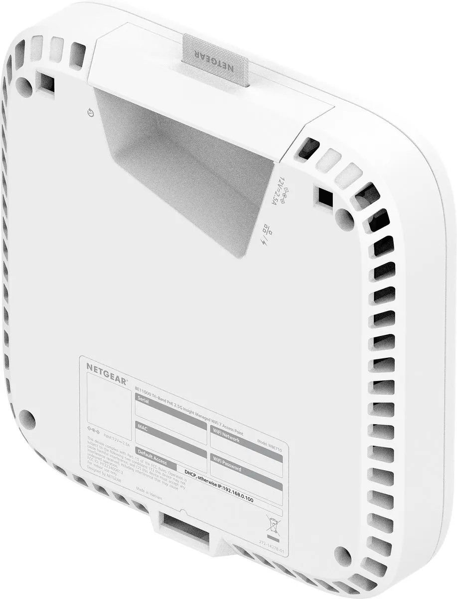 Netgear WBE710 WiFi 7 Access Point - Tri-Band 9300 Mbps - Wit